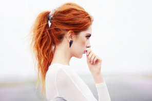 foto amadora Red ponytail
