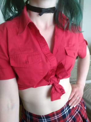 foto amadora [F19] Do you like the choker and pigtails Daddy? <3