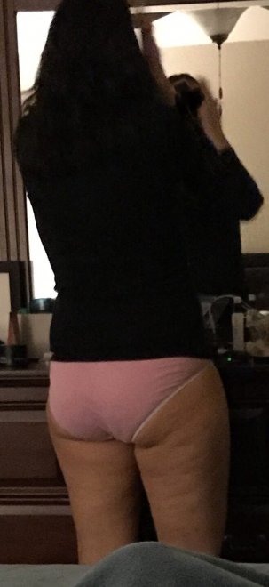 No bump shot, but I love how her ass grows during pregnancy