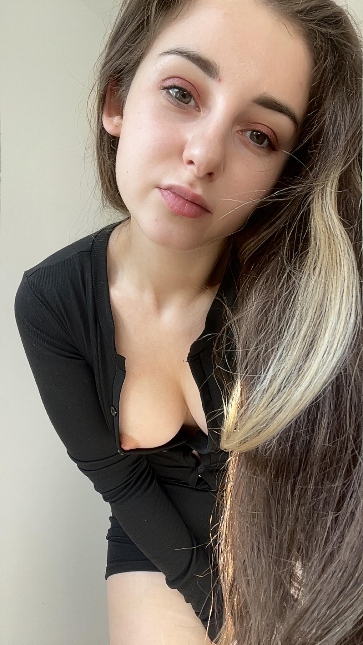 amateur photo I#m not used to wearing a bra