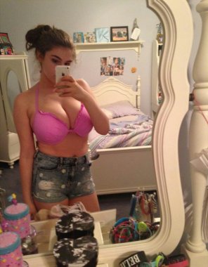 amateurfoto Clothing Mirror Brassiere Selfie Pink 