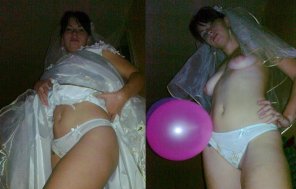 foto amadora The infamous balloon bride of your nightmares