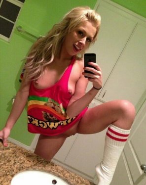 zdjęcie amatorskie Clothing Selfie Blond Thigh Leg 