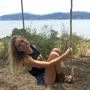 amateur photo on a swing