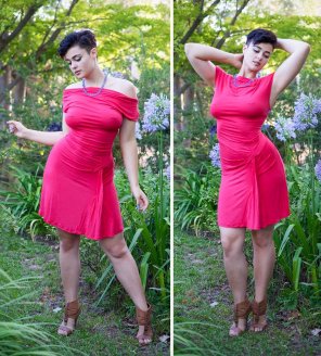 photo amateur Clothing Dress Shoulder Red Cocktail dress 