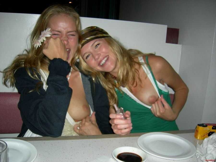 Duo flashing a boob Porn Pic