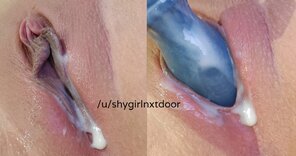 amateur pic Creamy milky grool using a screwdriver handle