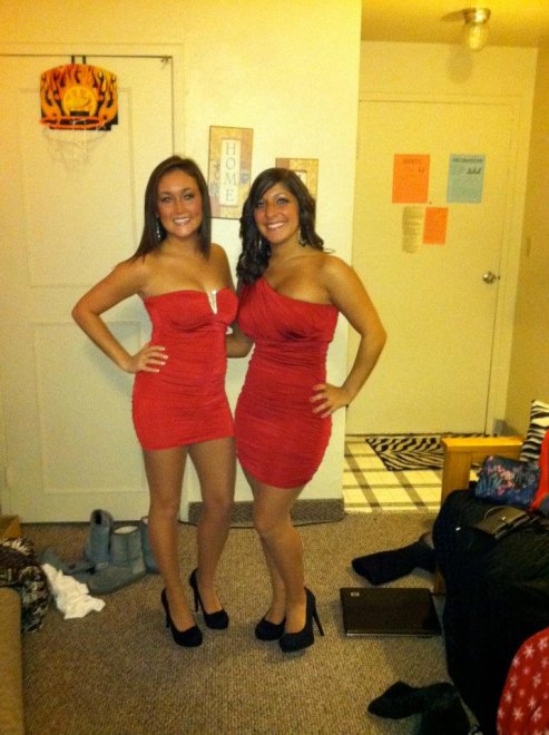 Tight red dresses
