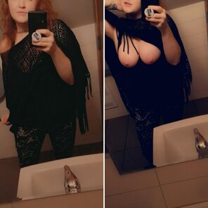 photo amateur Little On/Off public in a bathroom attempt! [oc] [f]