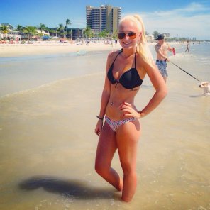 Blonde on beach