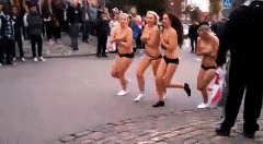 amateur pic A little embarrassed on their undie run