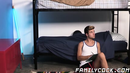 Buff Stepdads Dick Sucked By Stepsons In A Threesome Fuck