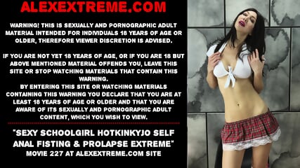 Sexy Schoolgirl Hotkinkyjo Self Anal Fisting & Prolapse Extreme 4K UHD