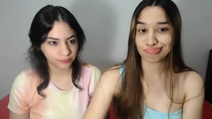 Two Petite Teen Latina Babes Webcam Teasing And Kissing