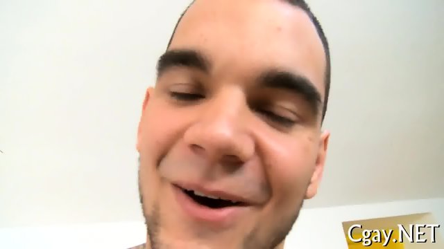 Blowjob for charming gay stud