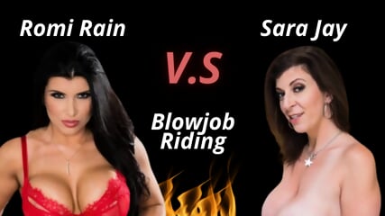 Romi Rain V.s Sara Jay - Blowjob And Riding