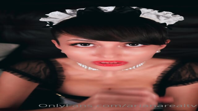 Classical Maid Ariana Cleans & Unloads Your Dick With Her Mouth & Hands
