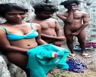 Desi threesome caught outdoor