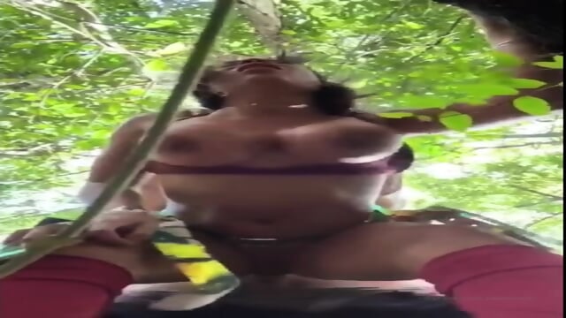 delicious busty girl gets fucked hard in the woods