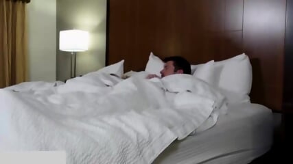 Blonde Stepmom and Stepson Share Hotel Bed