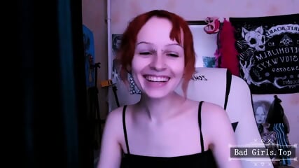 Skinny redhead petite amateur teen webcam solo