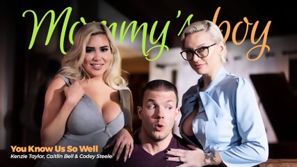 Kenzie Taylor, Caitlin Bell - Lucky Guy Has Sexy With Stepmom And Her Best Friend