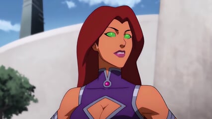 Starfire anime BALLBUSTING kick from behind NightWing, Teen Titans