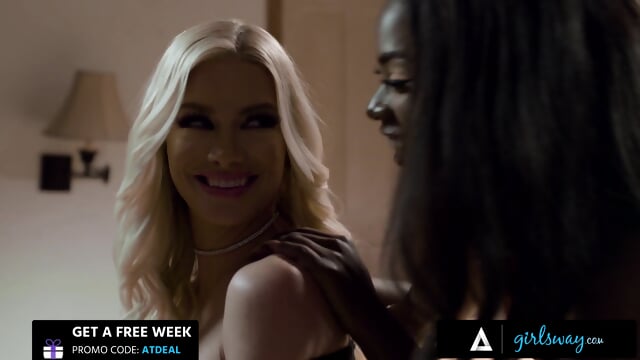 GIRLSWAY – Sexy Ebony Ana Foxxx Offers Her Busty Bestie A Night To Remember With A Surprise Dildo