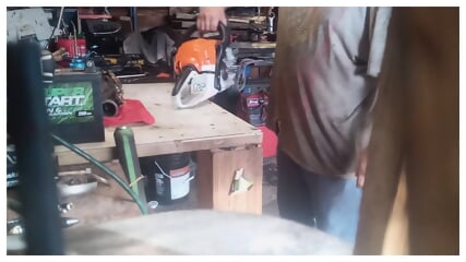 Sthil MS261c chainsaw in for repairs