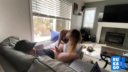 Blonde Girlfriend's Helping Hand