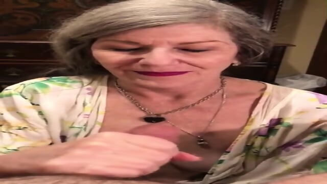 POV CUM Swallow at 9.44 granny BLOWJOB FINISH cumshot mature