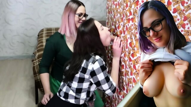 2 Girls BLOWJOB FINISH cumshot Gloryhole EVA & LARUNA