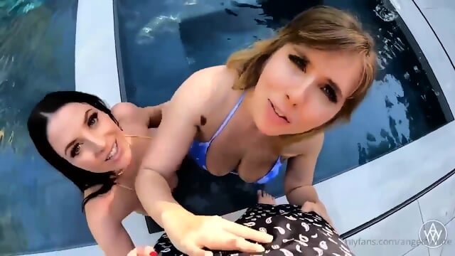 lena paul angela white rough pool threesome