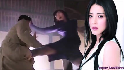 Zeng Li ASIAN BALLBUSTING flying kick in the balls