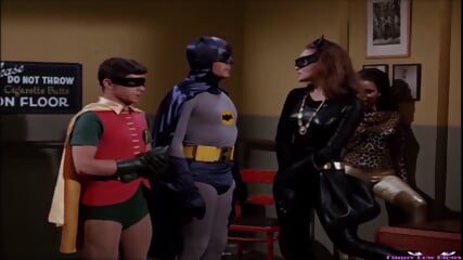 CATWOMAN Vintage BALLBUSTING Batman Kick In The Balls From Behind, Lee Meriwether