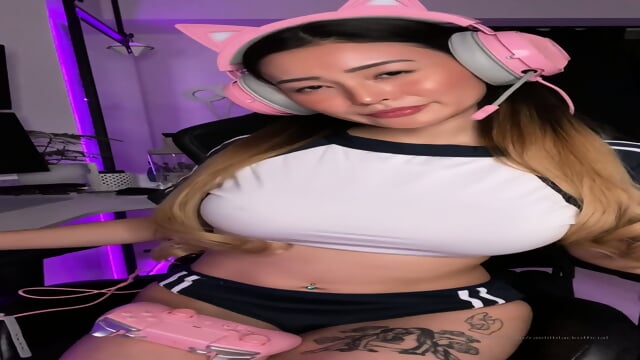 Asian big tits sloppy dildo blowjob