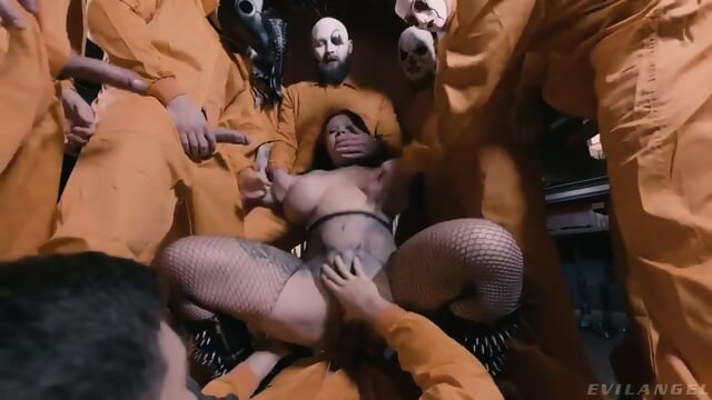 Metal Ass Fuck 8 On 1 Gangbang - Sabien De Monia