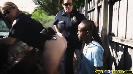 Blonde Cop Joslyn Gets Banged By Black Stud Outdoors