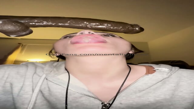 POV sloppy dildo blowjob