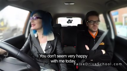 Blue Haired Babe Anal Fucked In Car
