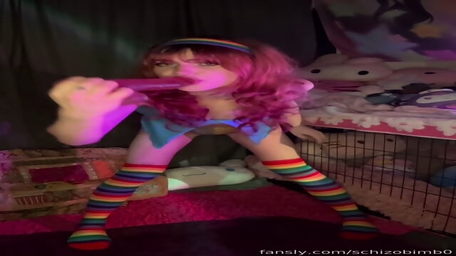 POV sloppy dildo blowjob