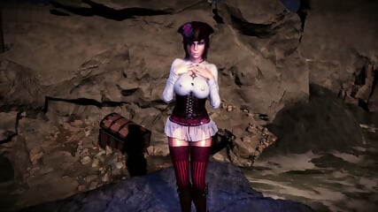 Pirate Queen Lara Croft Seductively Dances On The Coast Before Storm