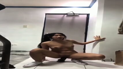 Extremely Beautiful Horny NRI Girl Jumping On Black Dildo