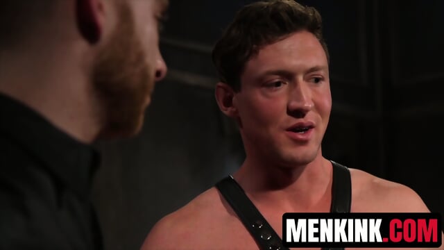 Blindfolded Pierce Paris howls as Sebastian Keys torments his body