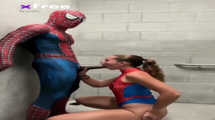 Spider girl sticks and fucks bbc spider man