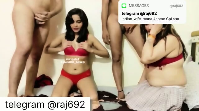 Indian_wife_mona 4some Cpl show with face full video available on tg @raj692