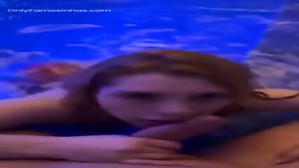 Isadora Martinez sucking the male's cock until cumming and swallowing it all