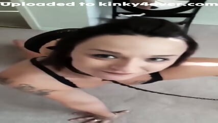 Subwife Sucks Cock On Her Fours