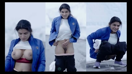Resmi Nair Horny Strip and Take A Piss In the Snow ~ App Content
