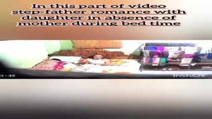 Father Enjoying With Wife And Daughter On Same Bed
